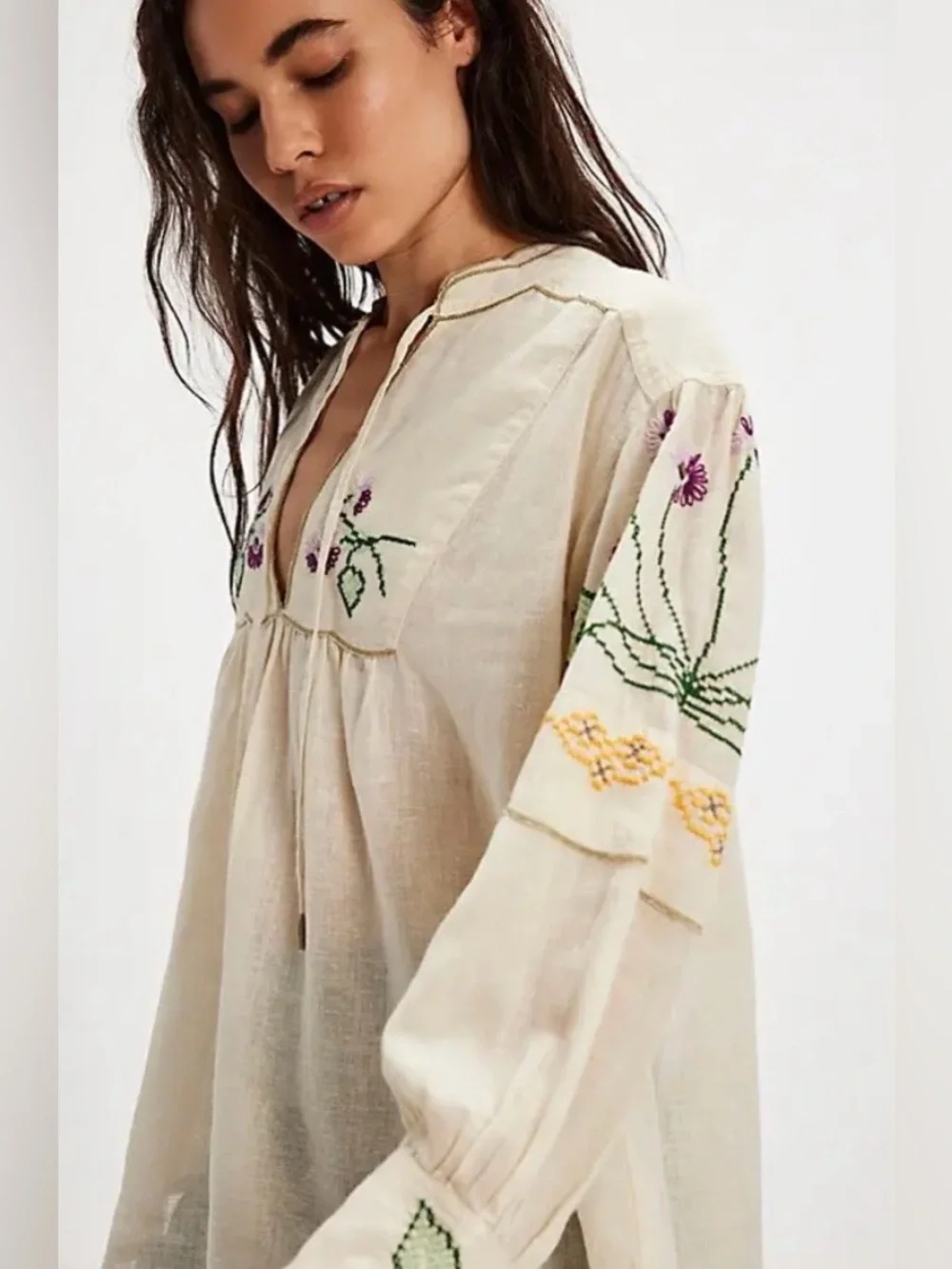 Free people $168 We the Free Flower Party Tunic